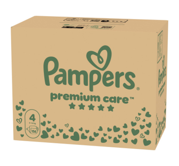 Pampers Підгузки Pampers Premium Care Розмір 4 (9-14 кг) 156 шт (8006530223591)