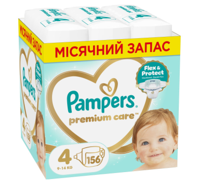 Pampers Підгузки Pampers Premium Care Розмір 4 (9-14 кг) 156 шт (8006530223591)
