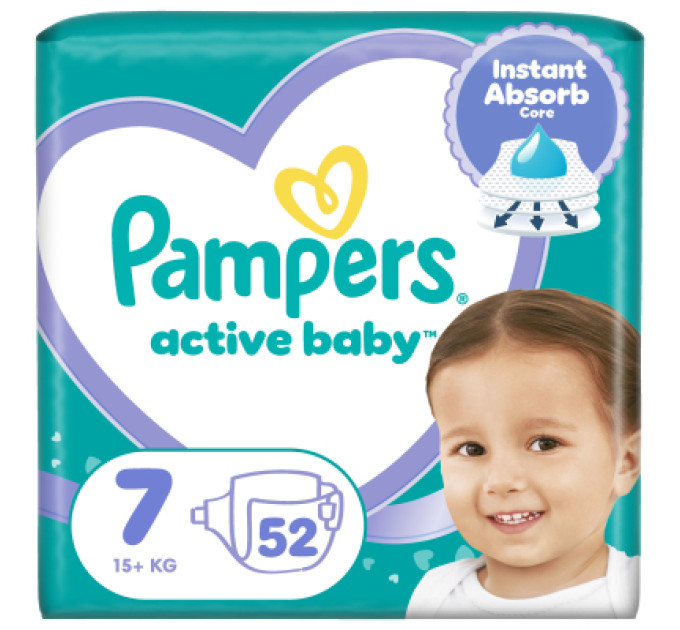 Pampers Підгузки Pampers Active Baby Розмір 7 (15+ кг) 52 шт (8006530230131)