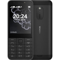 Мобильный телефон Nokia 230 2024 Dual Sim Black; 2.8" (320х240) TN / кнопочный моноблок / Unisoc 6531F / ОЗУ 8 МБ / 16 МБ встроенной + microSD до 32 ГБ / камера 2 Мп + 2 Мп / 2G (GSM) / Bluetooth / ОС Nokia Series 30+ / 124.6x53.4x10.9 мм / 1450 мАч 