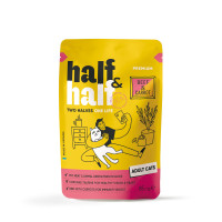 Вологий корм для кішок Half&Half з яловичиною та морквою в желе 85 г (4820261921922)