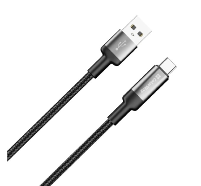 ColorWay Дата кабель USB 2.0 AM to USB-C 2.0m 6A braided wire black ColorWay (CW-CBUC097-BK)