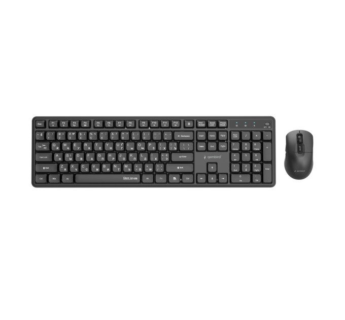 Gembird Комплект (клавіатура, миша) бездротовий Gembird KBS-WMS-01-CYRL Black