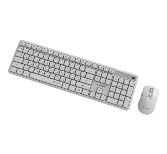 Gembird Комплект (клавіатура, миша) бездротовий Gembird KBS-WMS-01-W-CYRL White