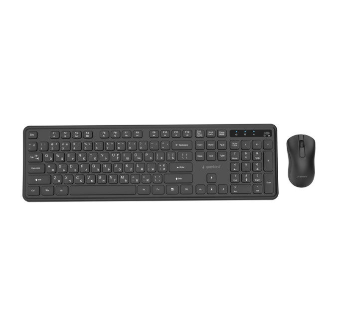 Gembird Комплект (клавіатура, миша) бездротовий Gembird KBS-WPS-01-CYRL Black
