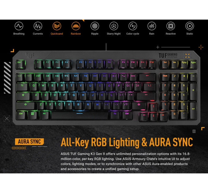 ASUS Клавiатура Asus TUF Gaming K3 Gen II Opti-Mech RGB 97key Switches ABS Black (90MP0390-BKMA00)_promo