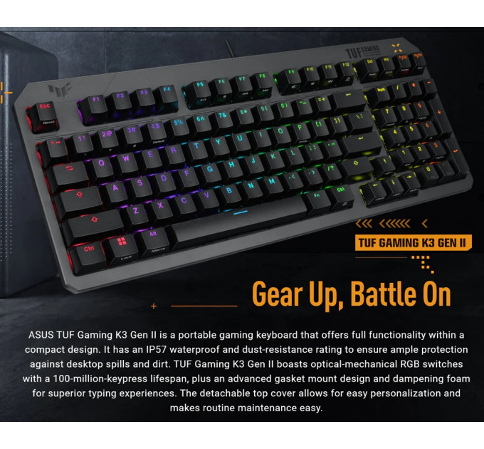 ASUS Клавiатура Asus TUF Gaming K3 Gen II Opti-Mech RGB 97key Switches ABS Black (90MP0390-BKMA00)_promo