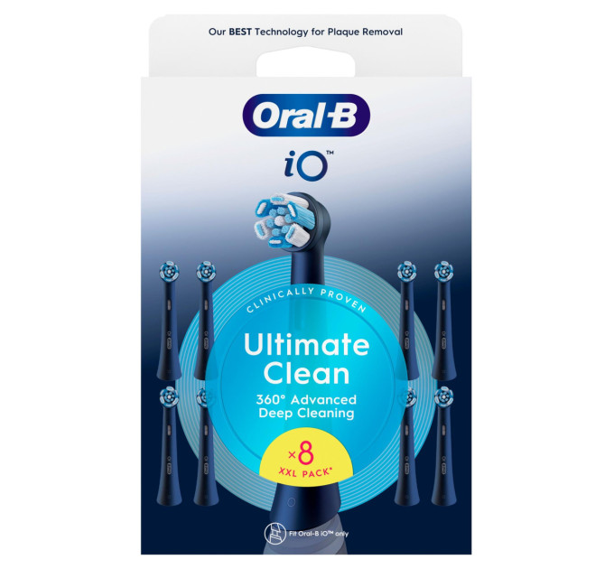 Braun Насадка для зубної електрощітки Braun Oral-B iO RB CBF-8 Ultimate Clean Black (8 шт)