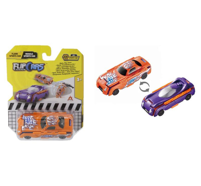 Flip Cars Машина Flip Cars 2 в 1 Вогняний спорткар і Потужний спорткар (EU463875B-01)