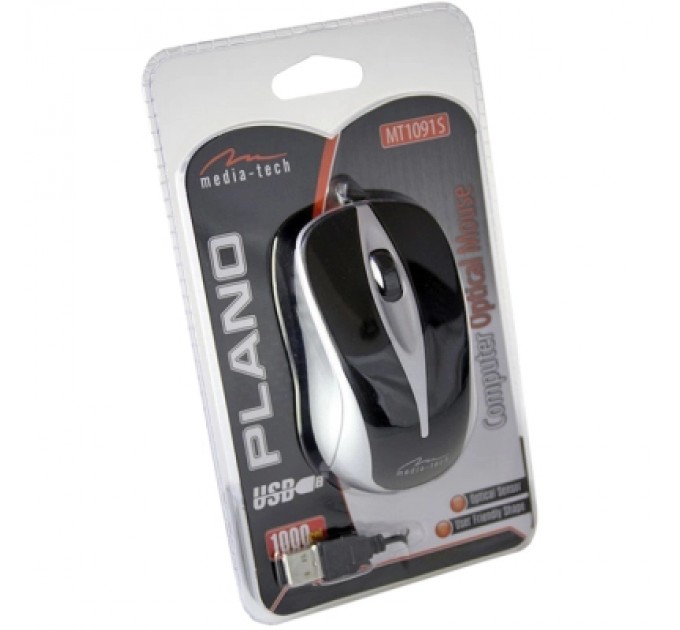 Media-Tech Мишка Media-Tech Plano USB Silver (MT1091S)