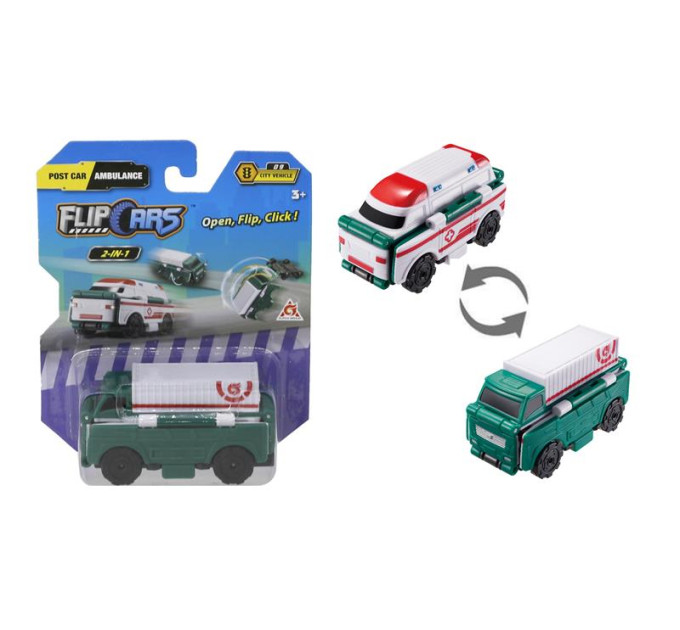 Flip Cars Машина Flip Cars 2 в 1 Вантажівка і Швидка допомога (EU463875-39)