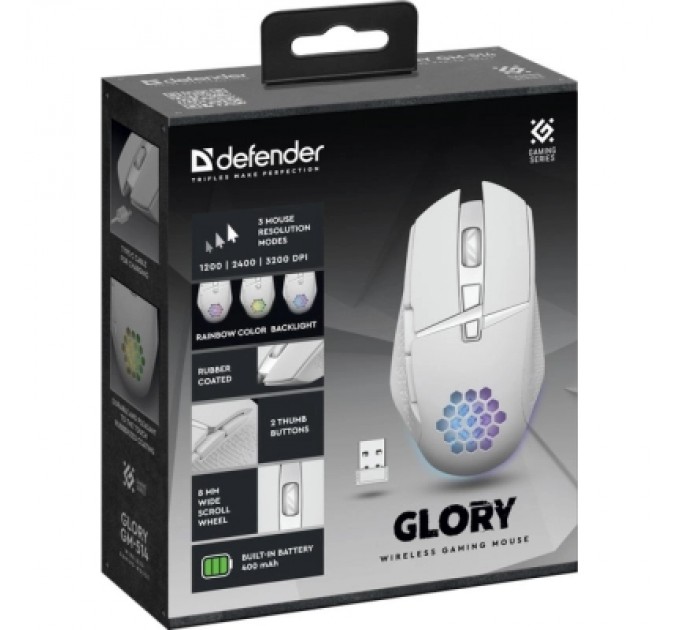 Мишка Defender Glory GM-514 LED Wireless White (52513)