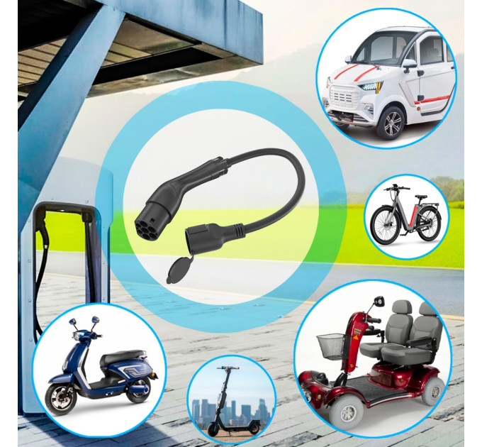 EnerGenie Перехідник EnerGenie для електромобіля Type 2 у євророзетку 16А (EV-T2MACF-3.7KW-0.5M)
