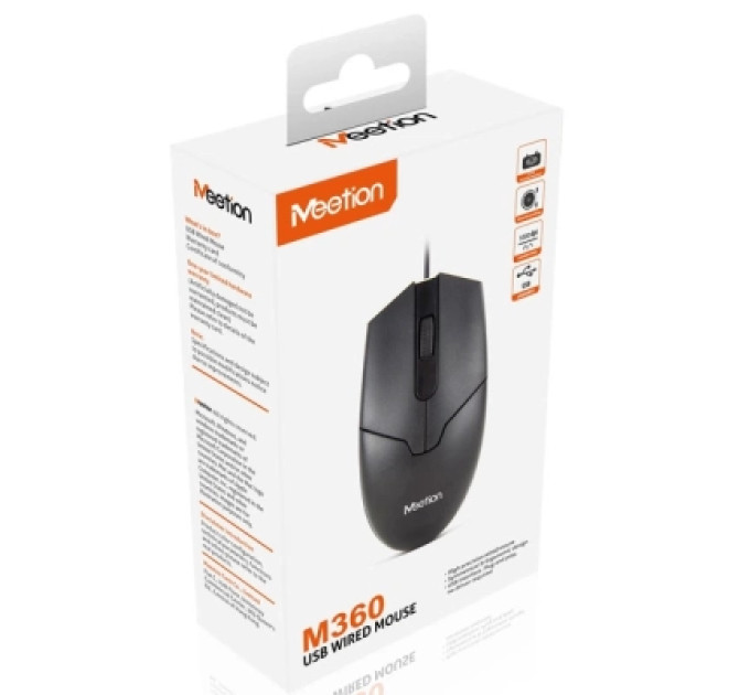 Meetion Мишка Meetion M360 USB Black (MT-M360-A160CM)