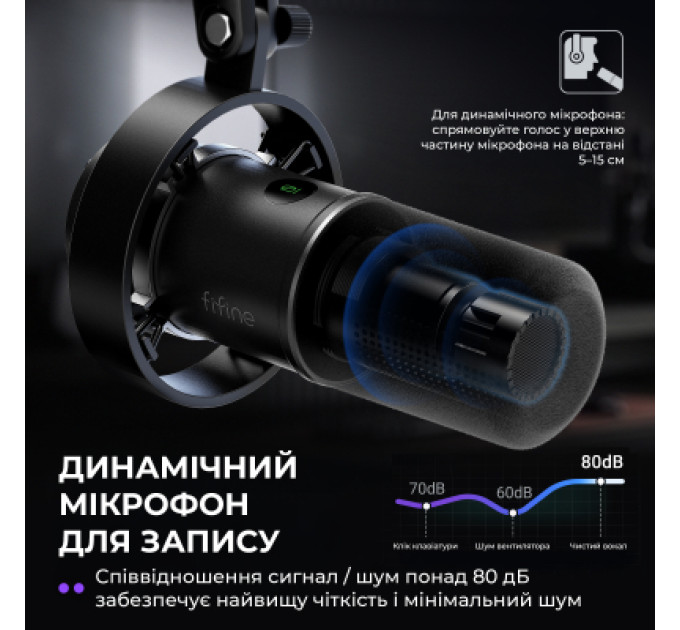 Fifine Мікрофон Fifine K688CT USB/XLR Black (K688CT)