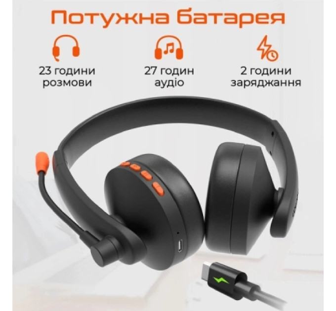 Meetion Навушники Meetion BTH003MIC Black/Orange (MT-BTH003MIC-A)