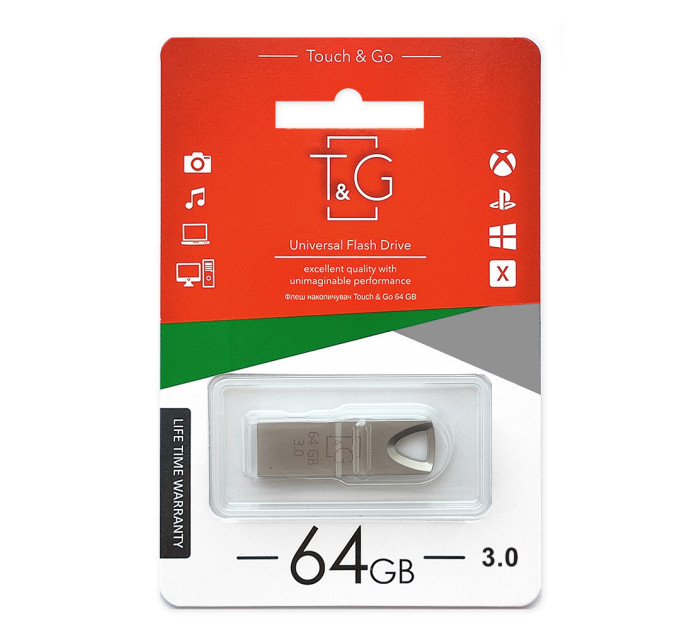 T&G Флеш-накопичувач USB3.0 64GB T&G 117 Metal Series Silver (TG117SL-64G3)