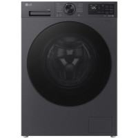 Стиральная машина LG фронтальная, 8кг, 1200, A, 48см, дисплей, пар, инвертор, чорний матовий