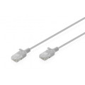 DIGITUS SCS Патч-корд DIGITUS CAT 6 U-UTP Sliim, 1.5м, AWG 32/7, Cu, LSZH, сірий
