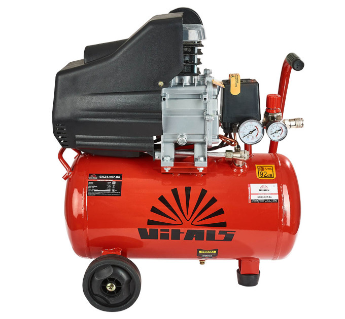 Vitals Компресор повітряний Vitals GK24.t47-8a, 1300Вт, 24л, 170л/хв, 8бар, 19.05кг