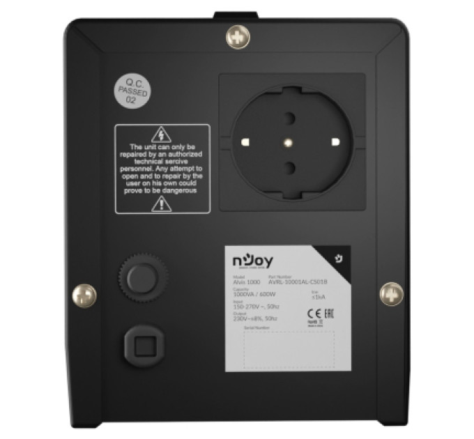 nJoy Стабілізатор напруги nJoy Alvis 1000 (AVRL-10001AL-CS01B) AVR, 1 розетка (Alvis 1000)