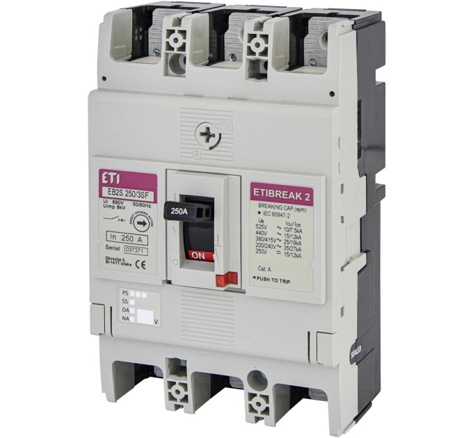 ETI Автоматичний вимикач ETI EB2S 250/3SF 250A 3p (25 kA) (4671839)