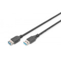 DIGITUS Retail Кабель ASSMANN USB 3.0 (AM/AF) 1.8м, чорний