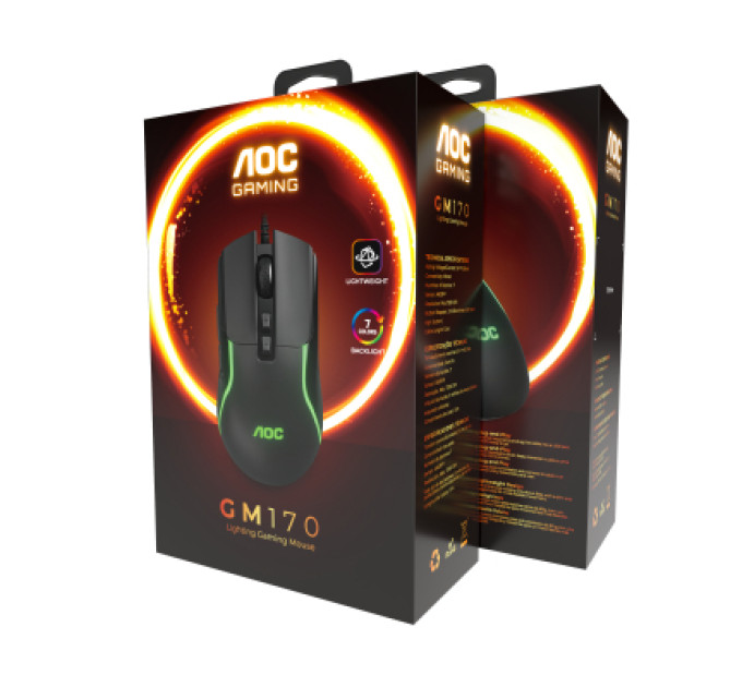 AOC Мишка AOC GM170B LED USB Black (GM170B/LA)
