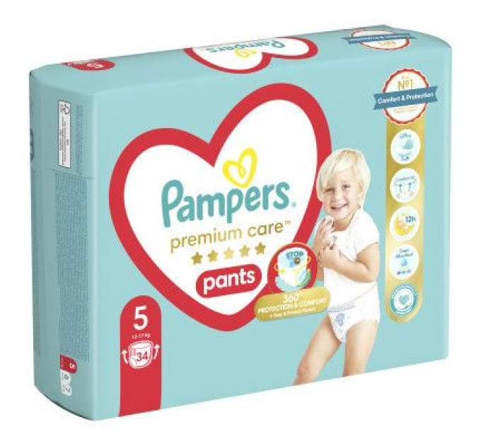 Pampers Підгузки Pampers Premium Care Pants Junior Розмір 5 (12-17 кг) 34 шт (8001090759870)