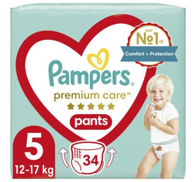 Pampers Підгузки Pampers Premium Care Pants Junior Розмір 5 (12-17 кг) 34 шт (8001090759870)