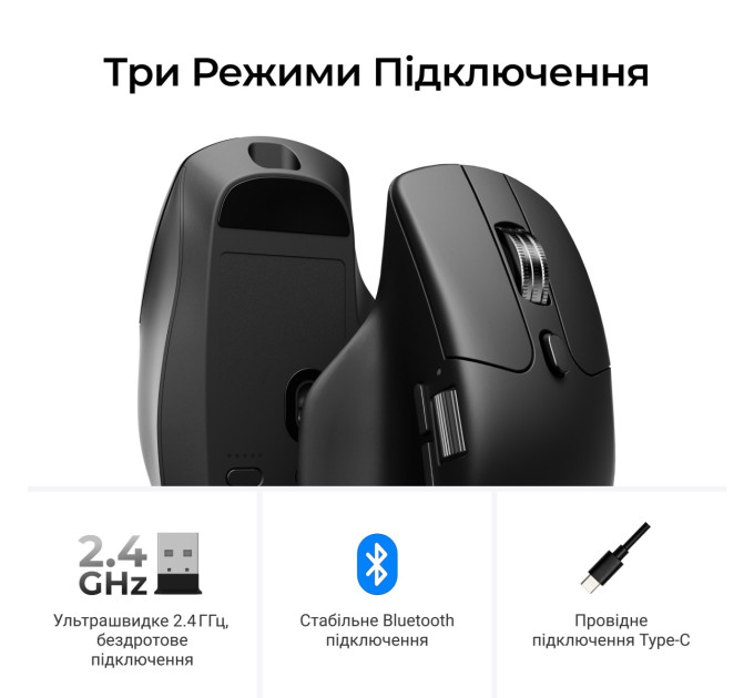 Keychron Миша бездротова Keychron M6S WL Black (M6S-A72)