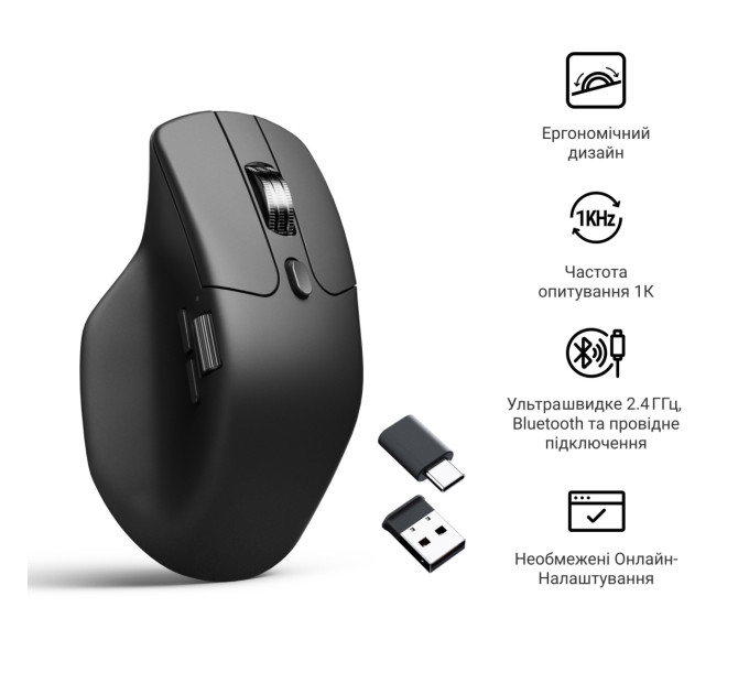 Keychron Миша бездротова Keychron M6S WL Black (M6S-A72)