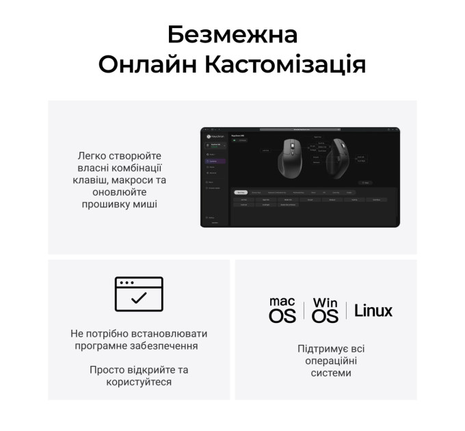 Keychron Миша бездротова Keychron M6S WL Black (M6S-A72)