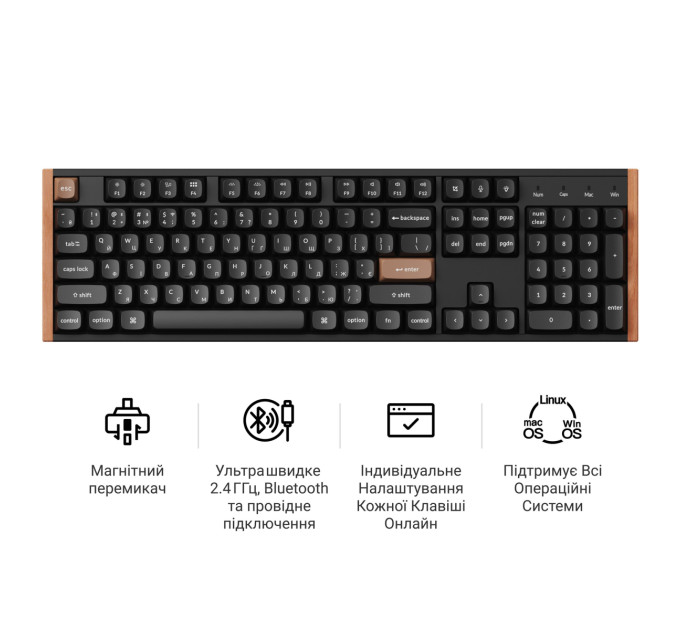 Keychron Клавіатура бездротова Keychron K10 HE Magnetic Switch Black RGB (K10H-F1-UA)