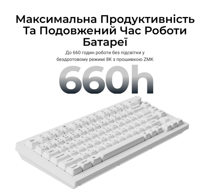 Keychron Клавіатура бездротова Keychron V1 Ultra Keychron Red Switch White RGB (V1U-F1-UA)