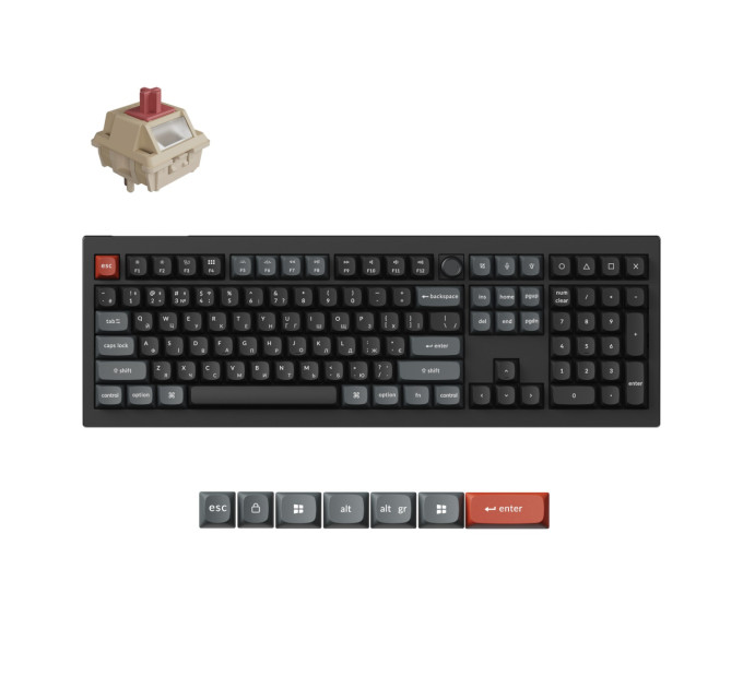 Keychron Клавіатура бездротова Keychron V6 Ultra Keychron Red Switch Black RGB (V6U-D1-UA)