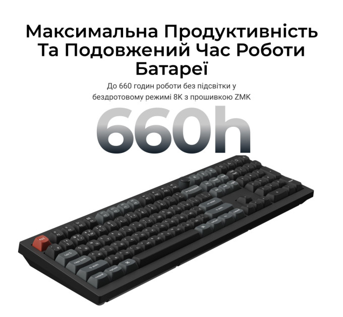 Keychron Клавіатура бездротова Keychron V6 Ultra Keychron Red Switch Black RGB (V6U-D1-UA)