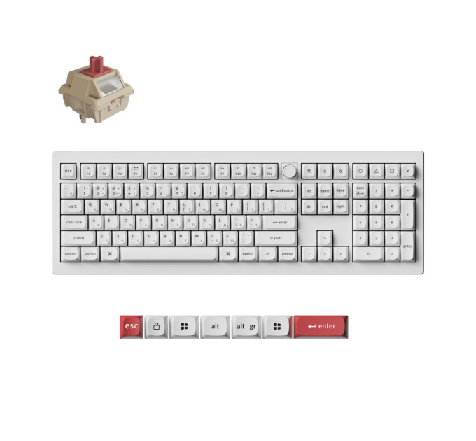 Keychron Клавіатура бездротова Keychron V6 Ultra Keychron Red Switch White RGB (V6U-F1-UA)