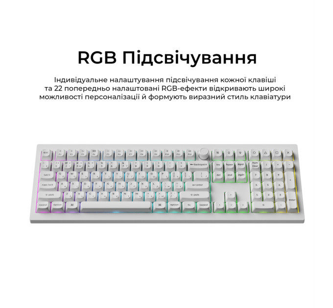 Keychron Клавіатура бездротова Keychron V6 Ultra Keychron Red Switch White RGB (V6U-F1-UA)