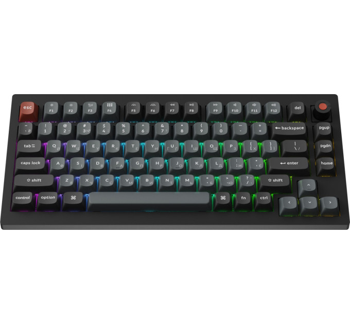 Keychron Клавіатура Keychron V1 8K Keychron Super Red Switch Black RGB (V1W-D1-UA)