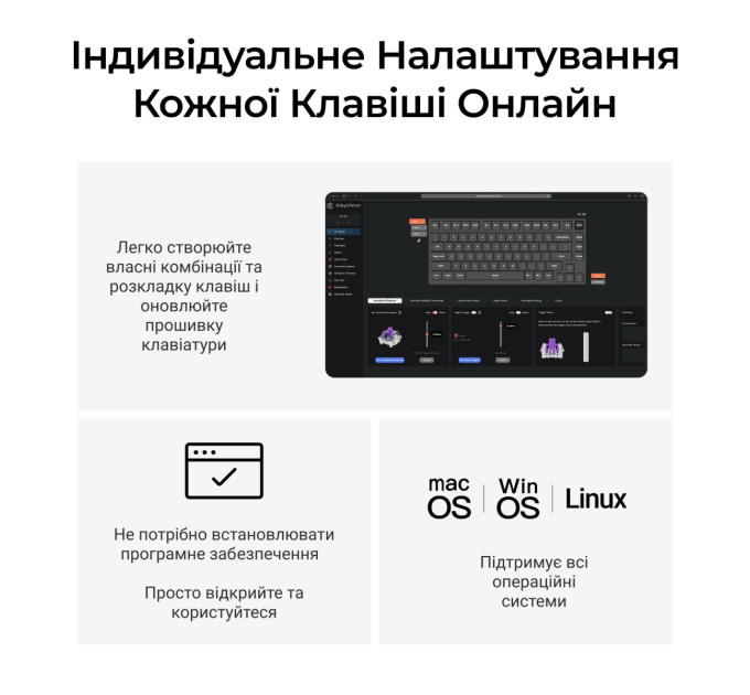 Keychron Клавіатура бездротова Keychron Q1 HE Magnetic Switch Black RGB (Q1H-M1-UA)