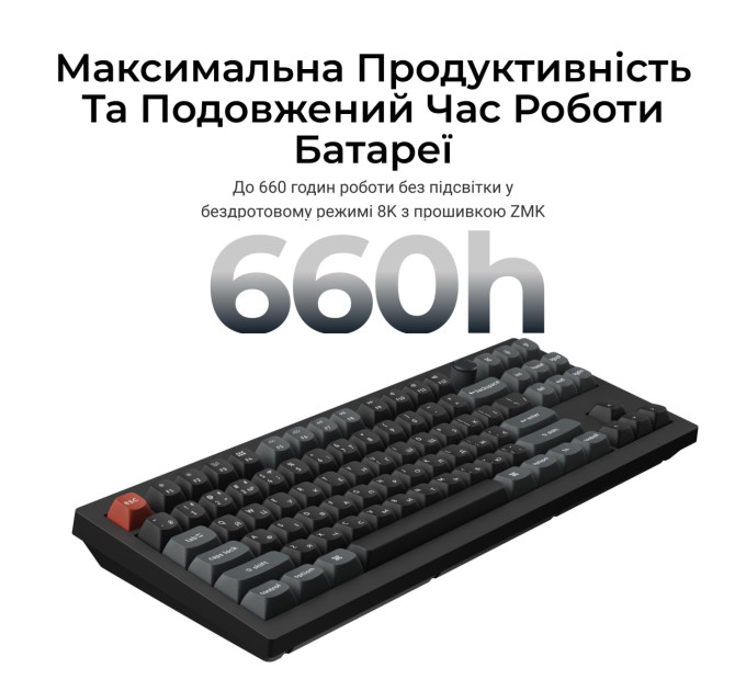 Keychron Клавіатура бездротова Keychron V3 Ultra Keychron Red Switch Black RGB (V3U-D1-UA)