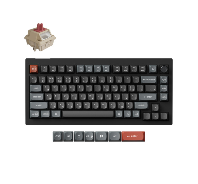 Keychron Клавіатура бездротова Keychron V3 Ultra Keychron Red Switch Black RGB (V3U-D1-UA)