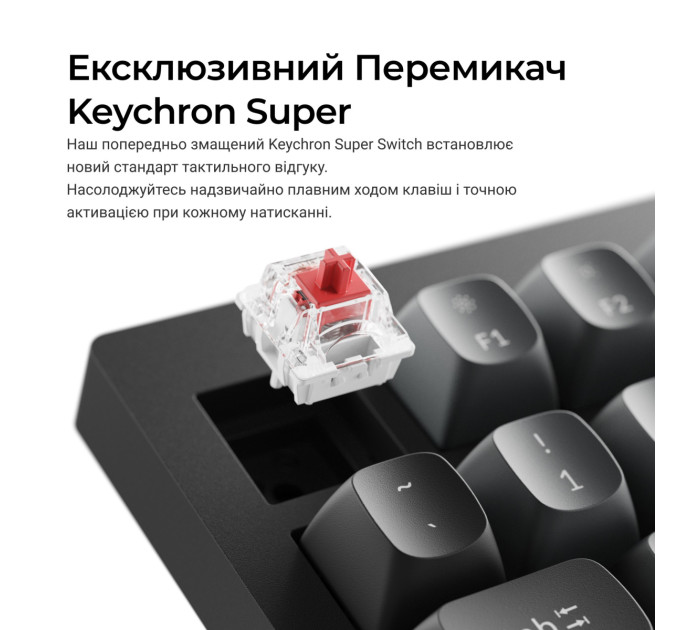 Keychron Клавіатура Keychron V6 8K Keychron Super Red Switch Black RGB (V6W-D1-UA)