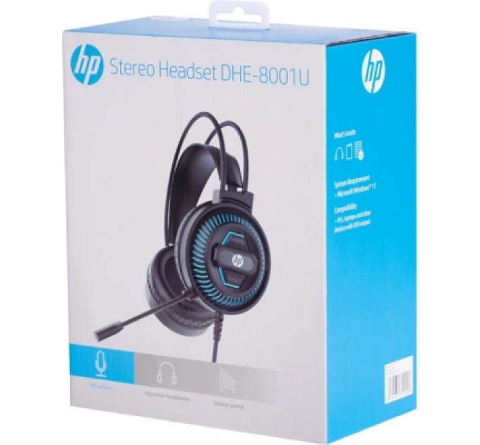 HP Навушники HP DHE-8001U LED USB Black (DHE-8001U)