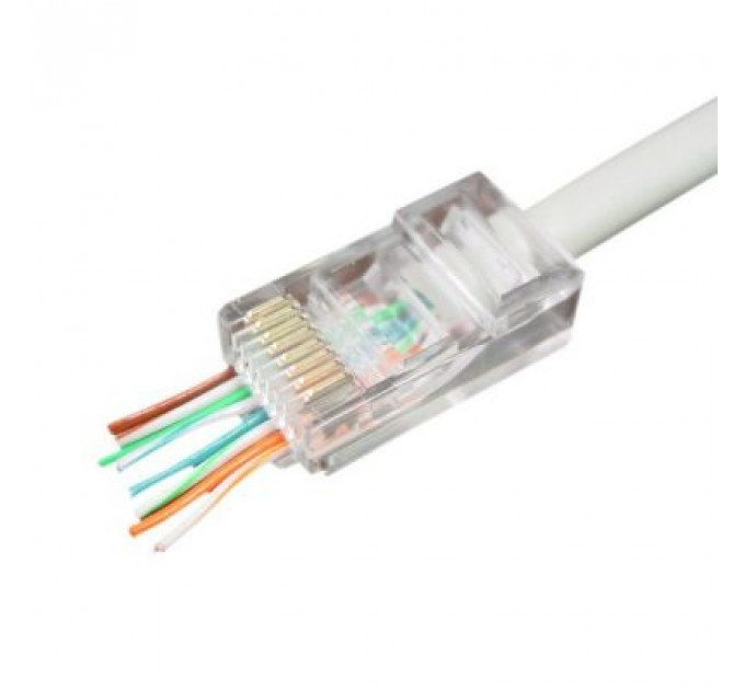 Конектор RJ45 cat.5e UTP 8P8C (наскрізні отв., позолоч. конт.) 100 шт Cablexpert (LC-PTU-01/100)