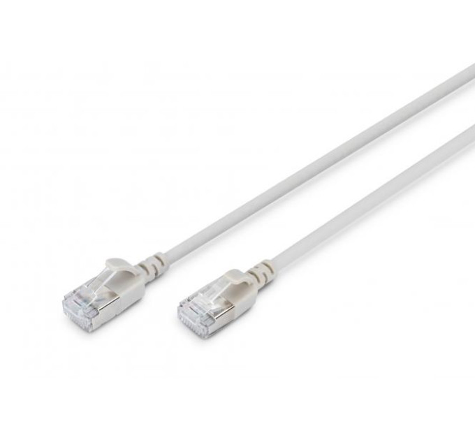 Патч-корд DIGITUS CAT 6a F-FTP Slim, 1 м, AWG 32/7, Cu, LSZH, сірий