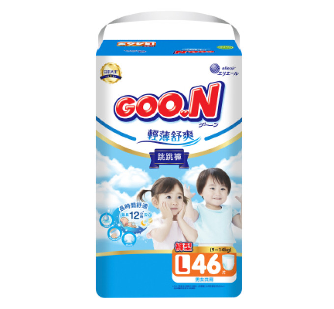 GOO.N Підгузки GOO.N Slim & Comfortable Розмір 4 L 9-14 кг 46 шт (21001092)