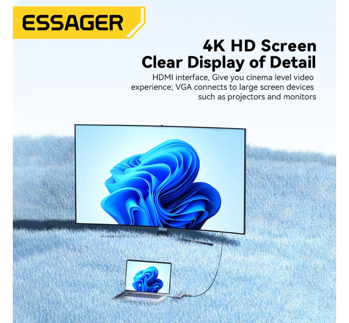 Essager USB-хаб Essager Marble Harp 11 in 1 USB-C Hub (EHB11-FQ0G-Z)