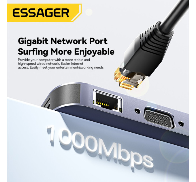 Essager USB-хаб Essager Marble Harp 11 in 1 USB-C Hub (EHB11-FQ0G-Z)
